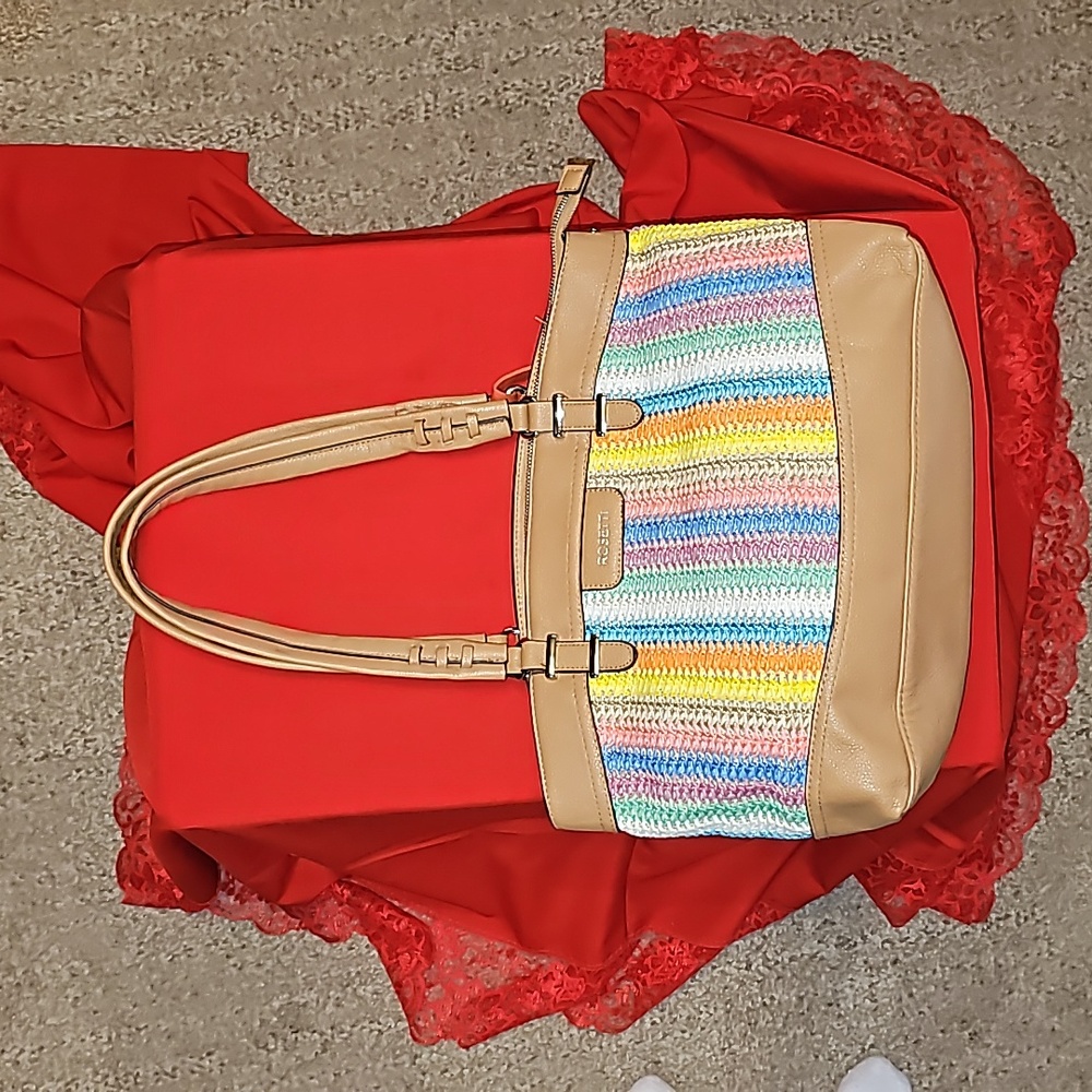 Multi colored Rosetti Macrame purse